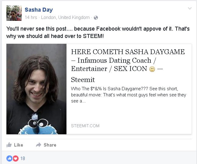 Here Cometh Sasha Daygame Infamous Dating Coach Entertainer Sex Icon — Steemit 