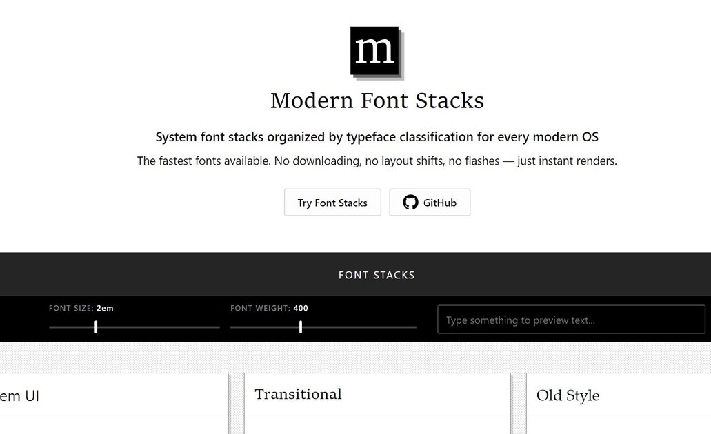 Modern Font Stacks - System font stacks organized by typeface ...