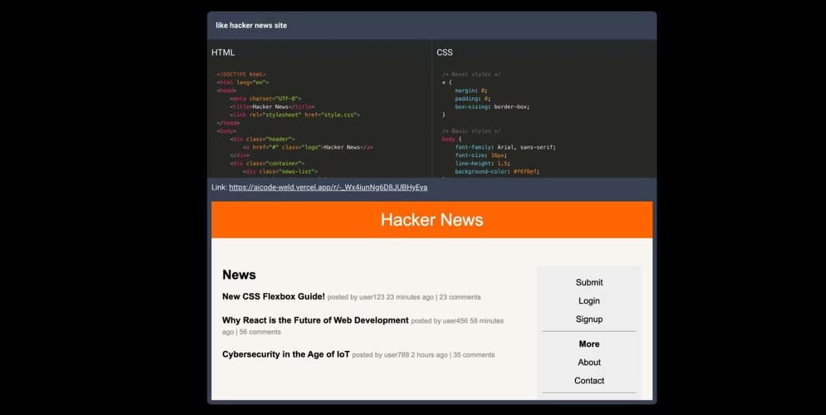 AICODE - Turn text into HTML and CSS with AI | Steemhunt