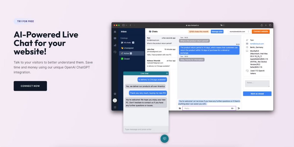 Chatspell AIpowered live chat for your website Steemhunt