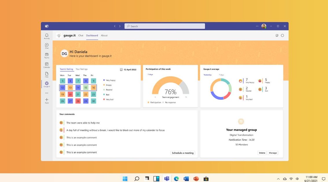 Gauge.it Gauge your employee's morale using anonymous feedback