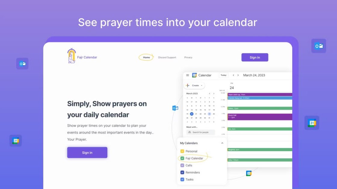 Fajr Calendar Easiest way to add Islamic prayer times to your