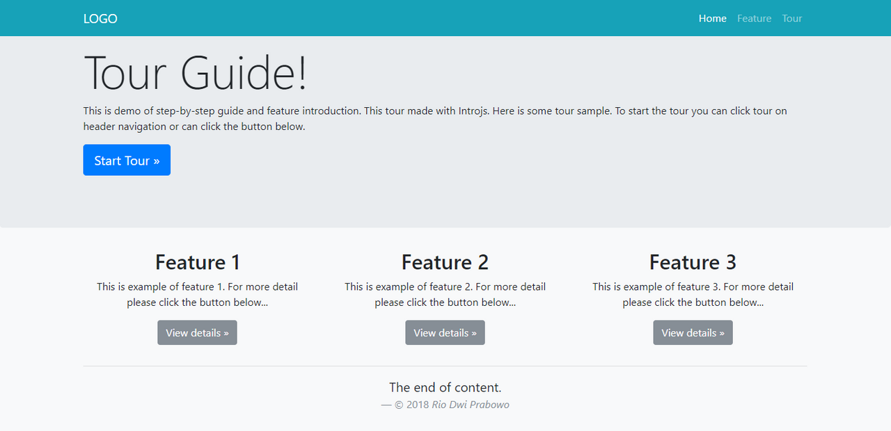 Using Intro.js for website feature introduction — Steemit