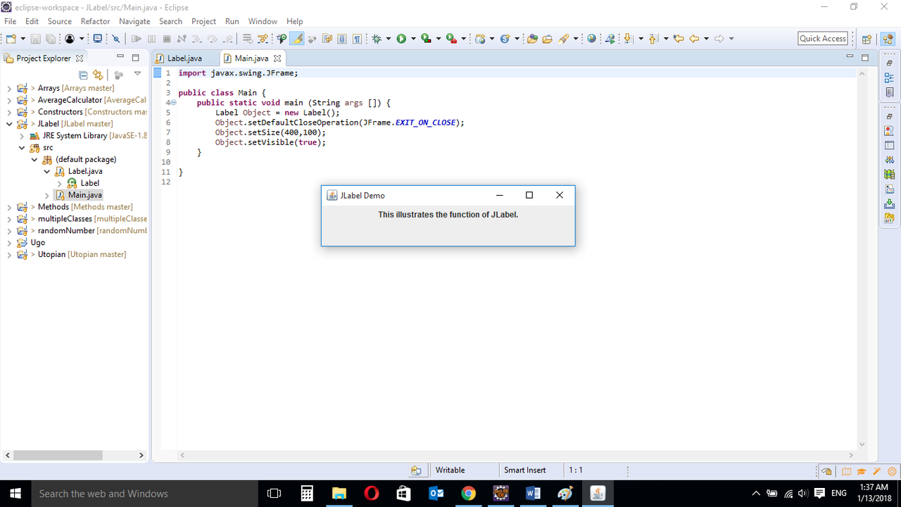 Java Graphical User Interface(GUI): JFrame and JLabel functions Using ...