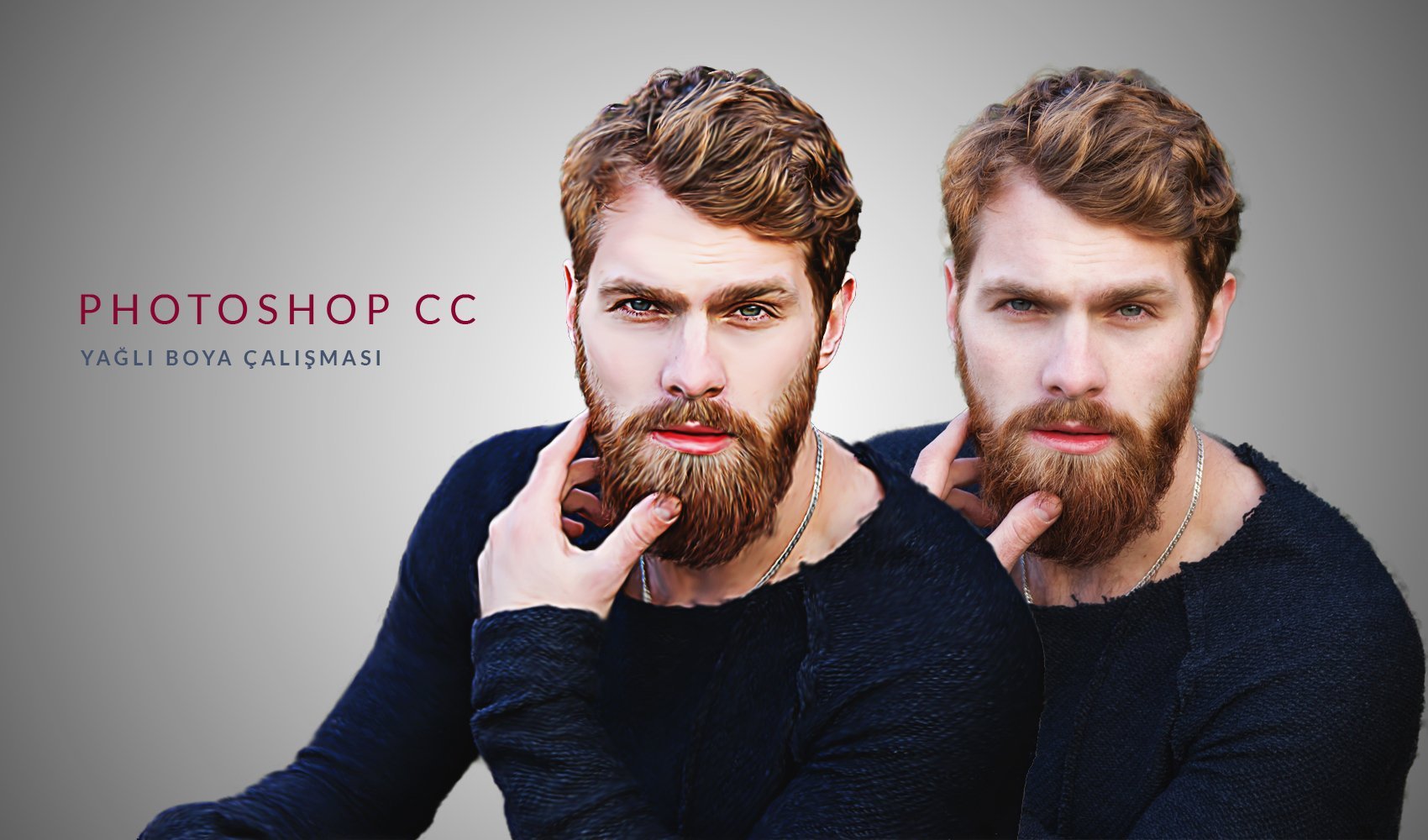 photoshop cc de yagli boya calismasi