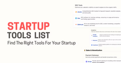 Startup Tools List