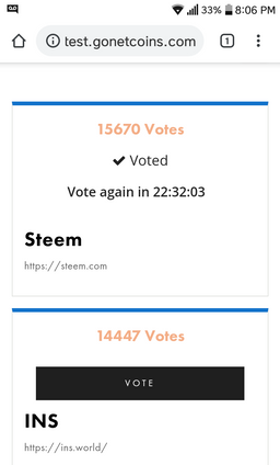 Last Vote for STEEM on NETCOINS