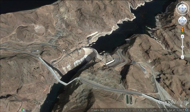 Aerial View of the Hoover Dam.