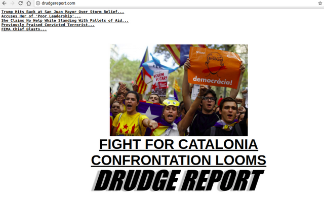 Catalonia Referendum In The Spotlight at DrudgeReport