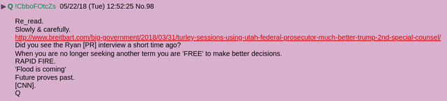  qanon http://www.breitbart.com/big-government/2018/03/31/turley-sessions-using-utah-federal-prosecutor-much-better-trump-2nd-special-counsel/