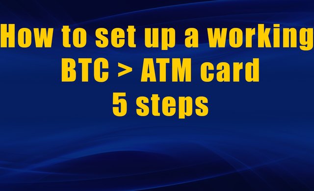 Working BTC to ATM card withdrawal