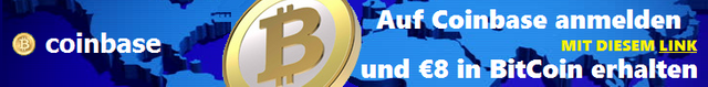 Auf Coinbase anmelden und 8€ in BitCoin erhalten