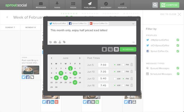 sprout social sosyal medya aracı panel ekran görüntüsü