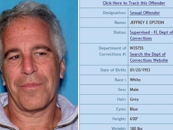 Sex offender Jeffrey Epstein