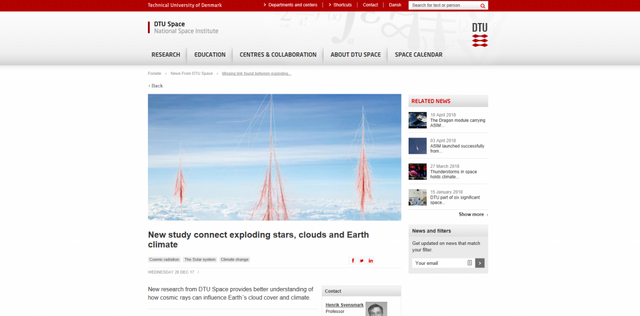 Cosmic rays cloud cover