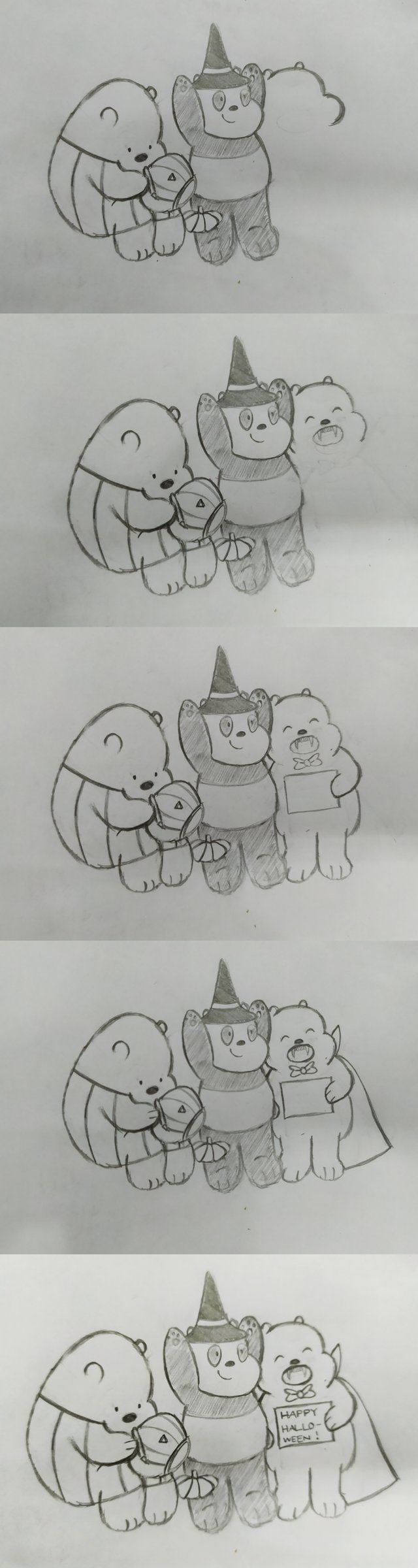 Halloween We Bare Bears Easy Draw How To Steemit