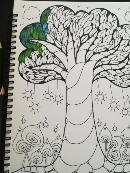 whimsical tree coloring page