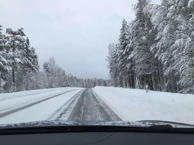 snow road in Finand