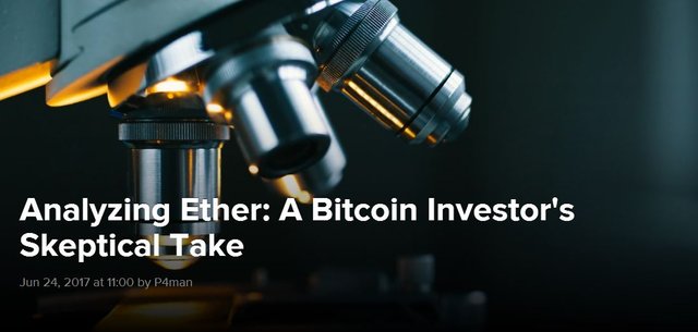Analyzing Ether: A Bitcoin Investor's Skeptical Take
