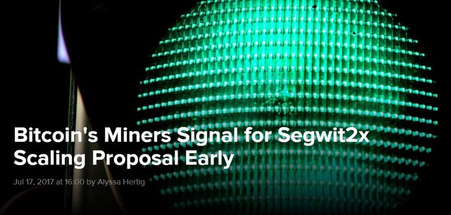 Bitcoin's Miners Signal for Segwit2x Scaling Proposal Early