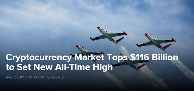 Click image to view story: Cryptocurrency Market Tops $116 Billion to Set New All-Time High