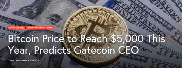 Click image to view story: Bitcoin Price to Reach $5,000 This Year, Predicts Gatecoin CEO