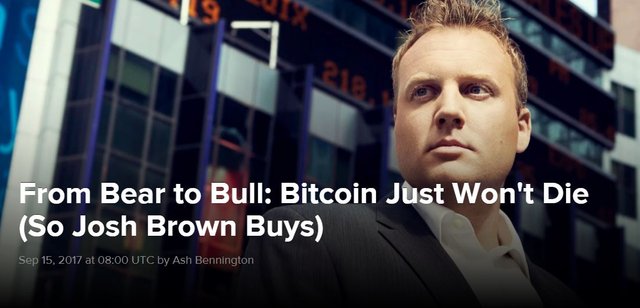 Click image to view story: From Bear to Bull: Bitcoin Just Wont Die (So Josh Brown Buys)