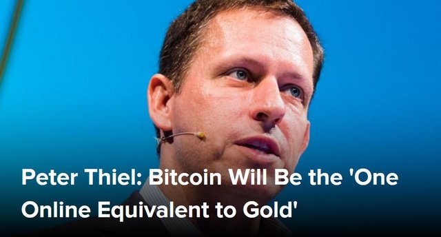 Click image to view story: Peter Thiel: Bitcoin Will Be the One Online Equivalent to Gold