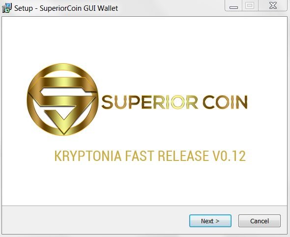 Install SuperiorCoin Win64 GUI wallet v0.12.0.0