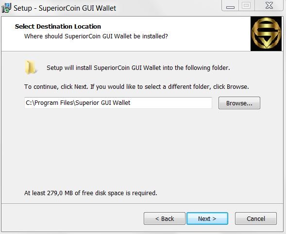 Install SuperiorCoin Win64 GUI wallet v0.12.0.0