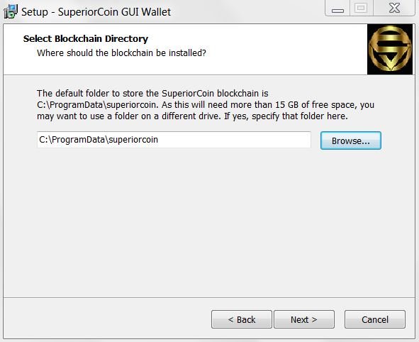 Install SuperiorCoin Win64 GUI wallet v0.12.0.0