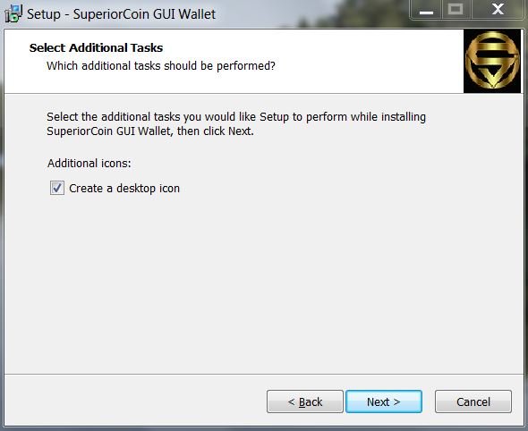 Install SuperiorCoin Win64 GUI wallet v0.12.0.0