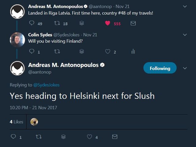 Andreas twitter reply