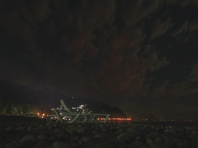 Beach near Black Sea at night, Sakartvelo