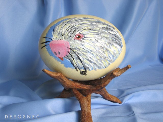 Ostrich Egg Painting: Porcupine