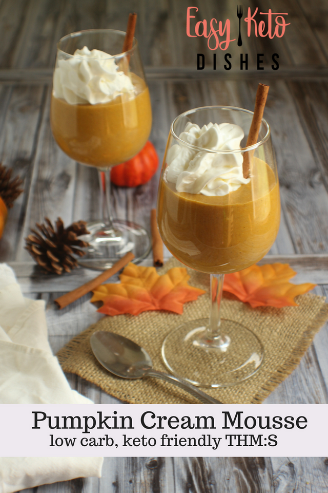 Enjoy all the flavors of fall with this low carb pumpkin cream mousse. 