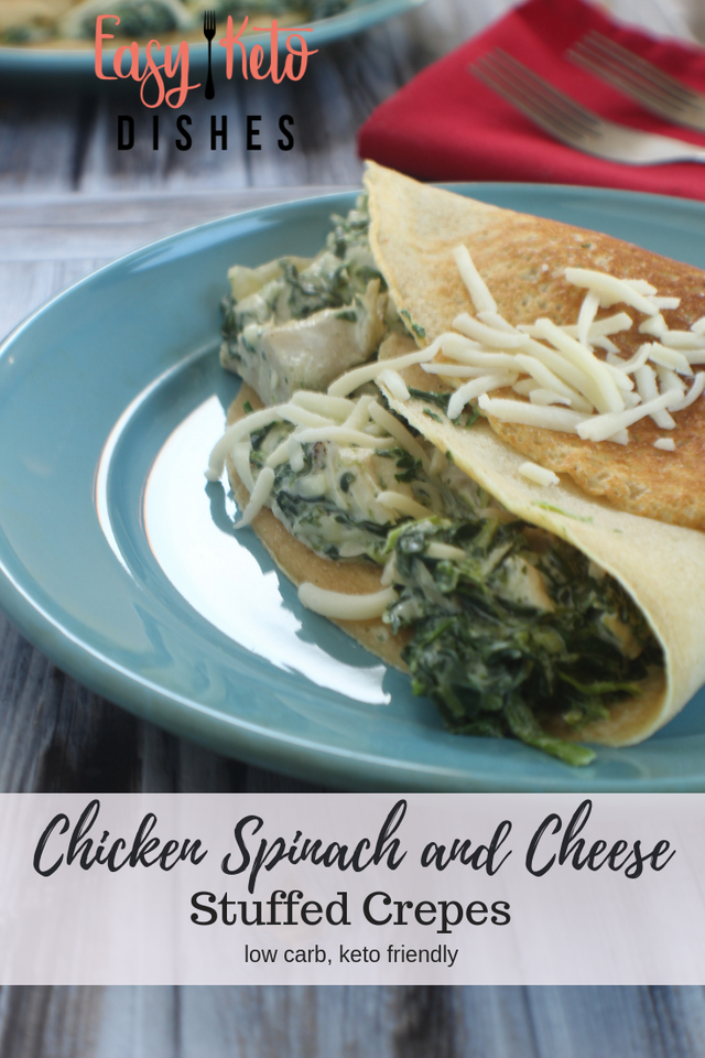 Tender and creamy with real flavor bursting forth, these chicken, spinach and cheese stuffed crepes will show you that low carb and keto dieting doesn't HAVE to be boring!Â 