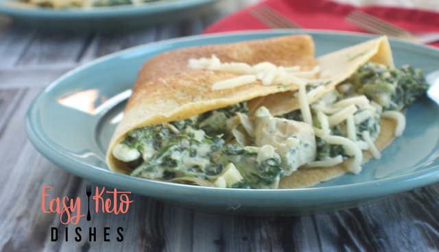 Tender and creamy with real flavor bursting forth, these chicken, spinach and cheese stuffed crepes will show you that low carb and keto dieting doesn't HAVE to be boring!Â 