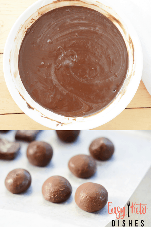 3 ingredient keto fudge in bowl and rolled in balls