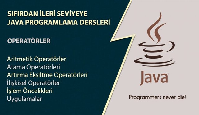 Java Programlama Dersleri, Operatörler