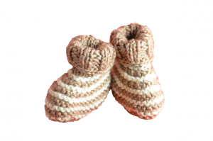 Geringelte Babyschuhe