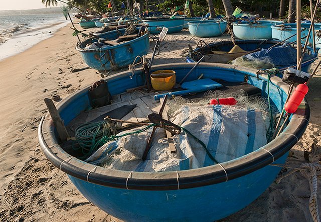 Fishing Boat at the Beach in Hàm Tiến