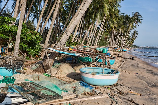 Fishing Boat at the Beach in Hàm Tiến