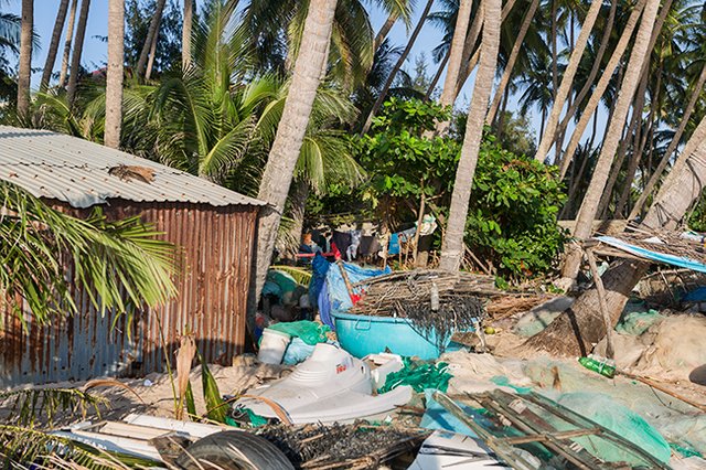 Fisherman Hut at the Beach in Hàm Tiến