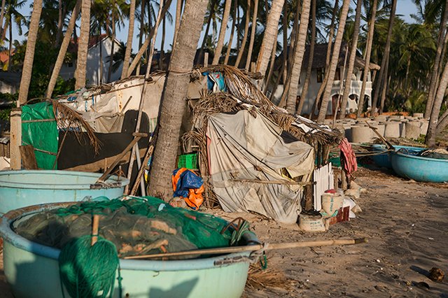 Fisherman Hut at the Beach in Hàm Tiến