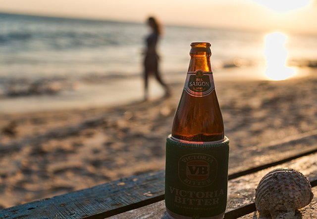 The best part of the day - a cold beer at the Venus MuiNe Hotel