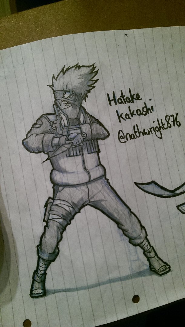 First time drawing a Naruto character ! Why not begin with Kakashi