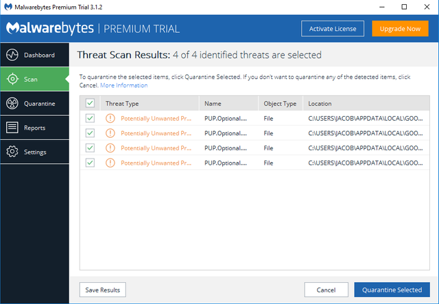 Malwarebytes Antimalware Quarantine Location