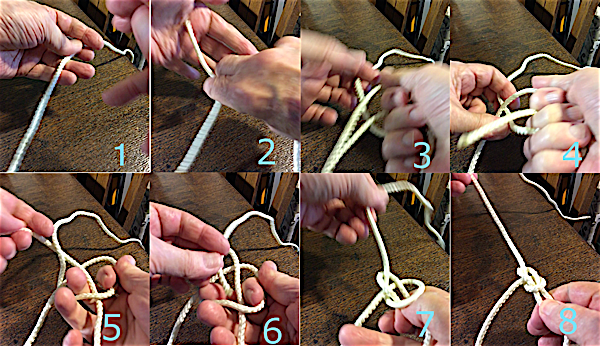 Tying bowline knot quickly