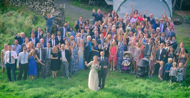 Wedding group shot Wales